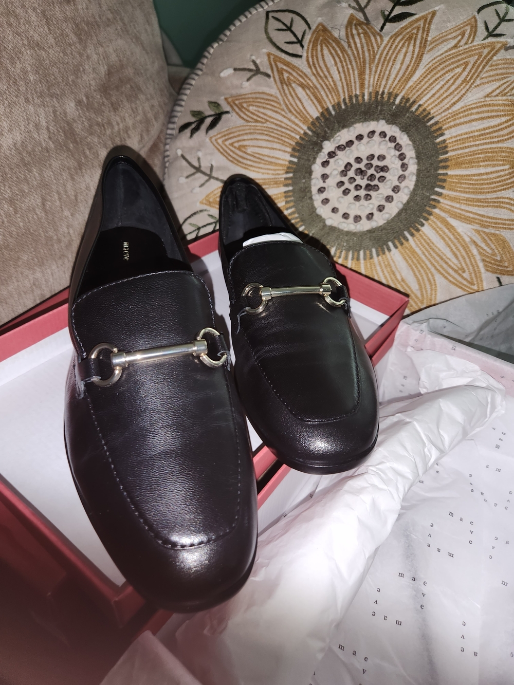 Anthropologie Black Leather Women's Flats - Picture 2 of 3
